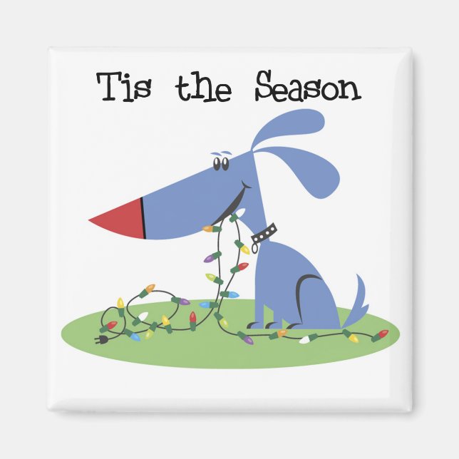 Dog Tis the Season Holiday Tshirts and Gifts Magnet (Front)