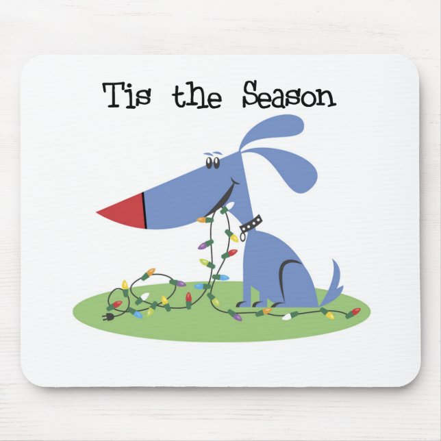 Dog Tis the Season Holiday Tshirts and Gifts Mouse Mat (Front)