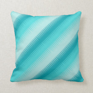 Dog tooth lines teal aqua green blue throw pillow