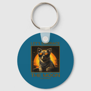 Dog Total Solar Eclipse Embrace Key Ring
