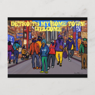 Dog Town City - DETROIT Holiday Postcard