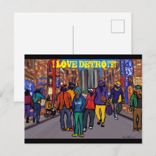 Dog Town City - DETROIT Holiday Postcard