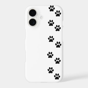 Dog Trails, Pattern With Dog Paws - White Black