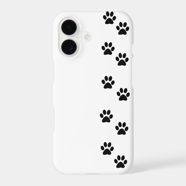 Dog Trails, Pattern With Dog Paws - White Black (Back)