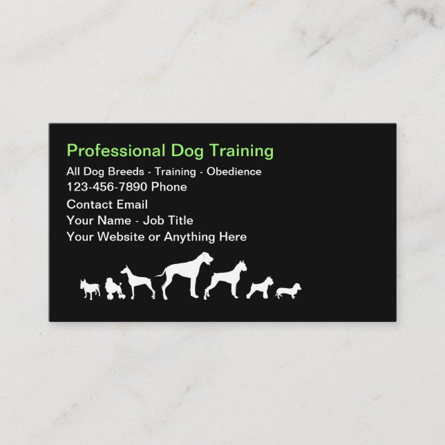 Dog Trainer And Obedience Theme Business Cards (Front)
