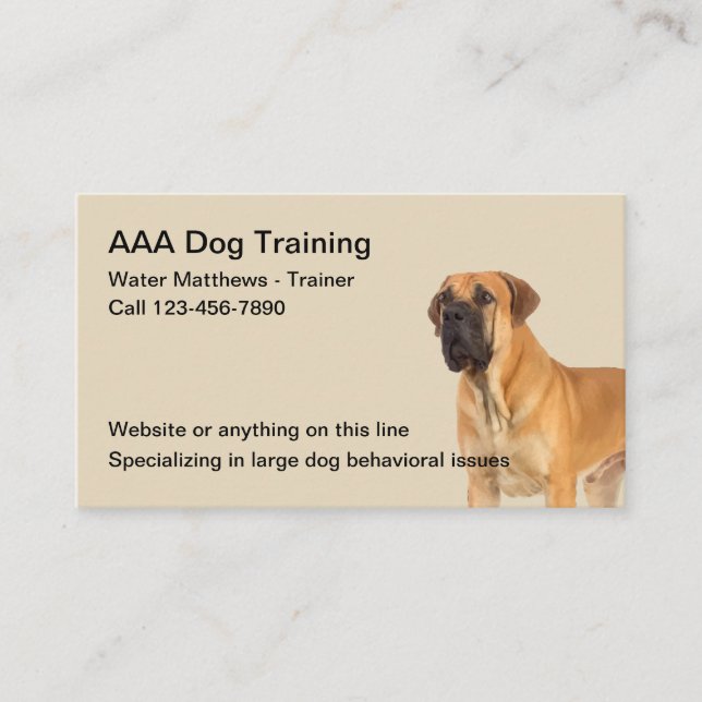 Dog Trainer And Obedience Training Business Card (Front)
