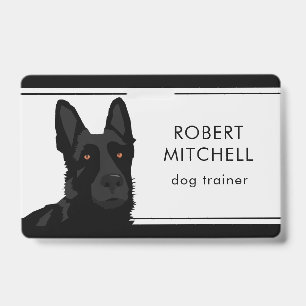Dog Trainer Black German Shepherd Badge ID Badge