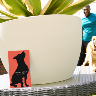 Dog Trainer Black Silhouette Business Card