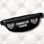 Dog Trainer Black White Paw Print Bum Bags<br><div class="desc">Perfect for a dog walker, dog trainer, and more! You can even change the background colour out. Or change it to your name or your pet's names to perfectly express love for furry friends, this print can seamlessly transition into numerous applications. This paw print heart design exudes warmth and affection....</div>