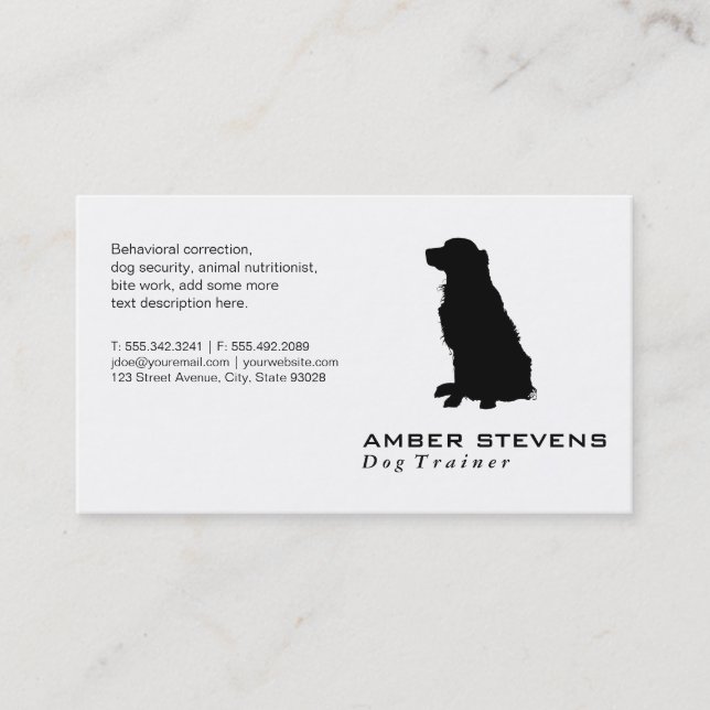Dog Trainer Breeder Business Card (Front)
