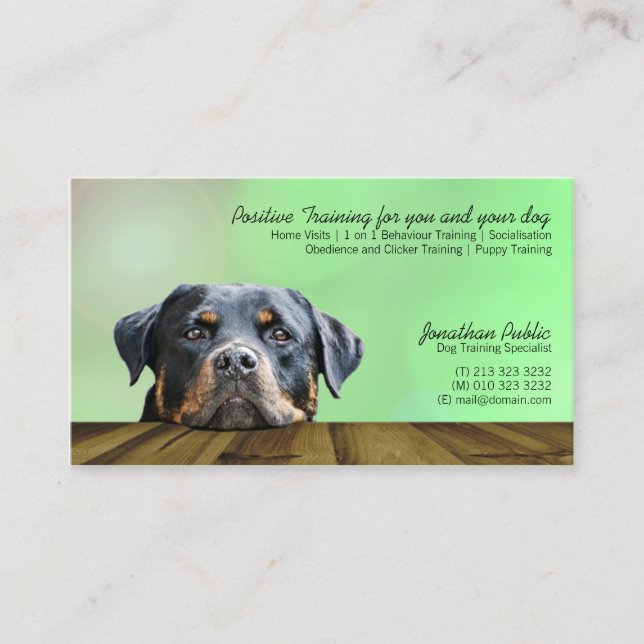 Dog Trainer Business Card (Front)