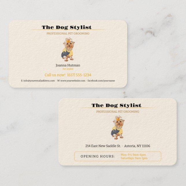Dog Trainer | Dog Stylist Business Card (Front/Back)