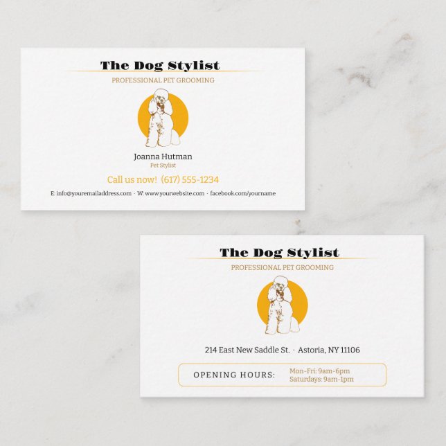 Dog Trainer | Dog Stylist Business Card (Front/Back)