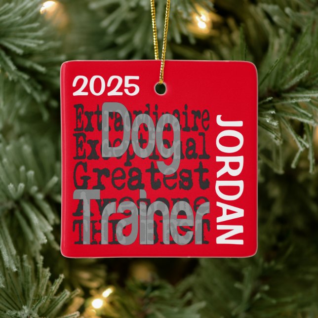 Dog Trainer Extraordinaire CUSTOM Ceramic Ornament (Tree)