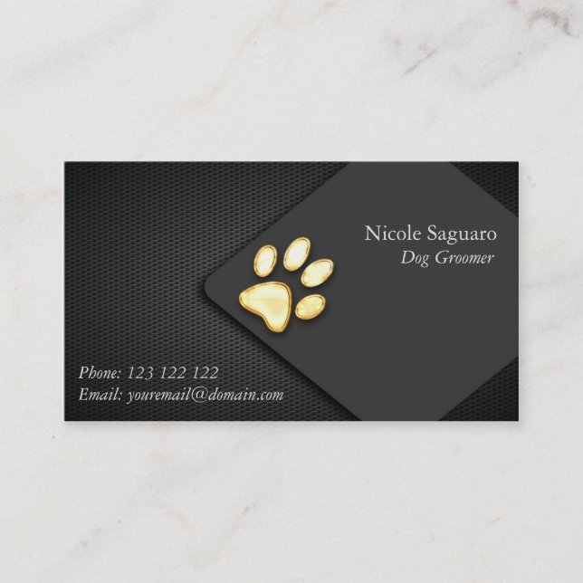 Dog Trainer Groomer Business Card (Front)