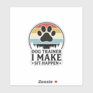 Dog Trainer I Make Sit Happen Vintage Paw Shirt_1