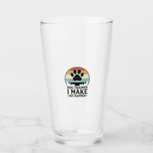 Dog Trainer I Make Sit Happen Vintage Paw Shirt_1 Glass