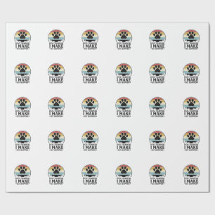 Dog Trainer I Make Sit Happen Vintage Paw Shirt_1 Wrapping Paper