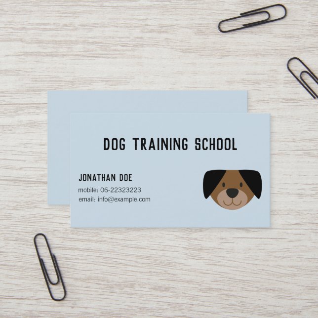 Dog Trainer & Instructor Business Card -icon style (Front/Back In Situ)