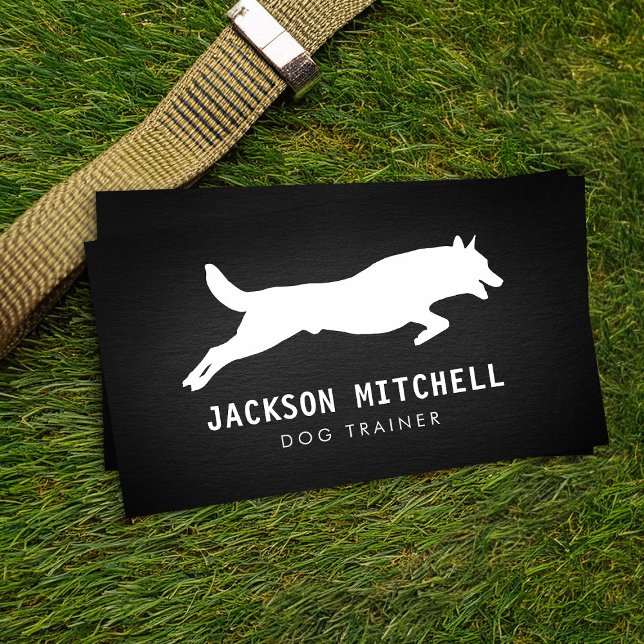 Dog trainer - K9 Trainer Black and white Business Card (Creator Uploaded)