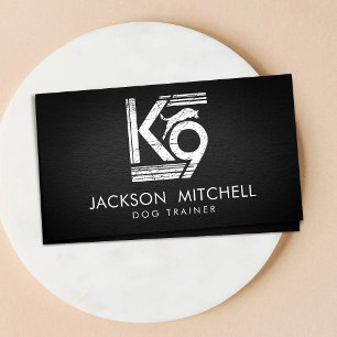 Dog trainer - K9 Trainer Black and white Business Card