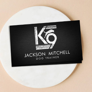 Dog trainer - K9 Trainer Black and white Business Card