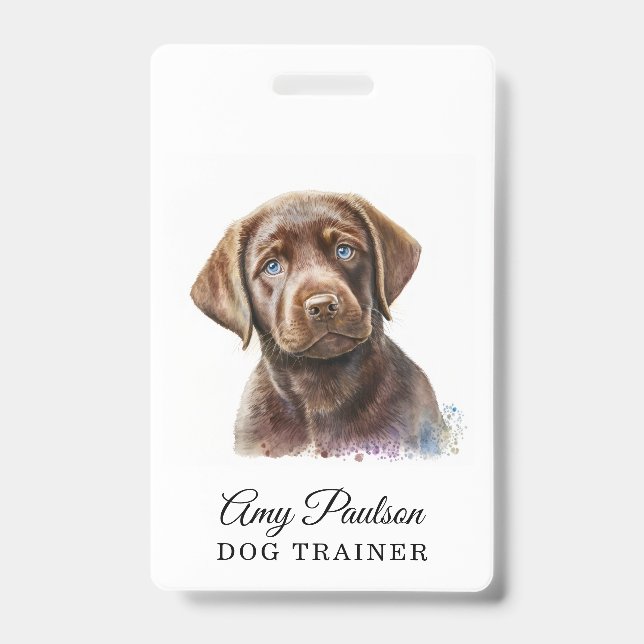 Dog Trainer Pet Services Badge ID Badge (Front)