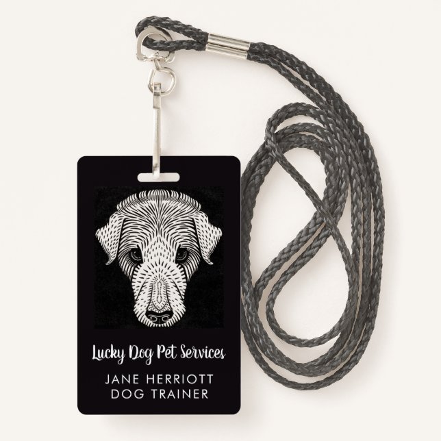 Dog Trainer Pet Services  ID Badge (Front with Lanyard)
