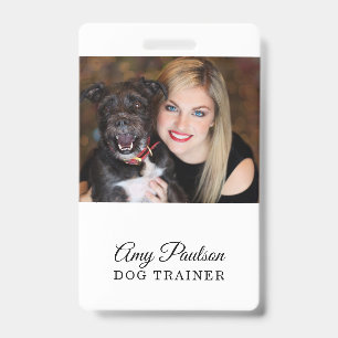 Dog Trainer Photo Pet Services Badge ID Badge