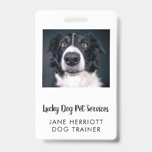 Dog Trainer Photo Pet Services Badge ID Badge