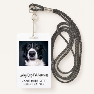 Dog Trainer Photo Pet Services  Badge ID Badge