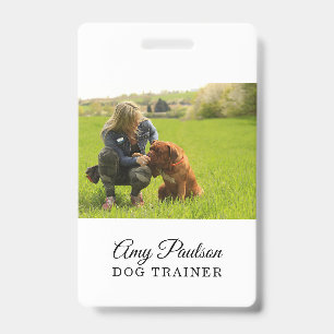 Dog Trainer Photo Pet Services Badge ID Badge