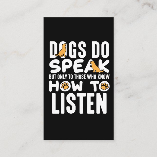 Dog trainer school Pet Lover Animal Puppy Friend Business Card (Front)