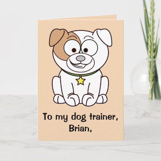 Dog Trainer Thank You Customisable Card (Front)