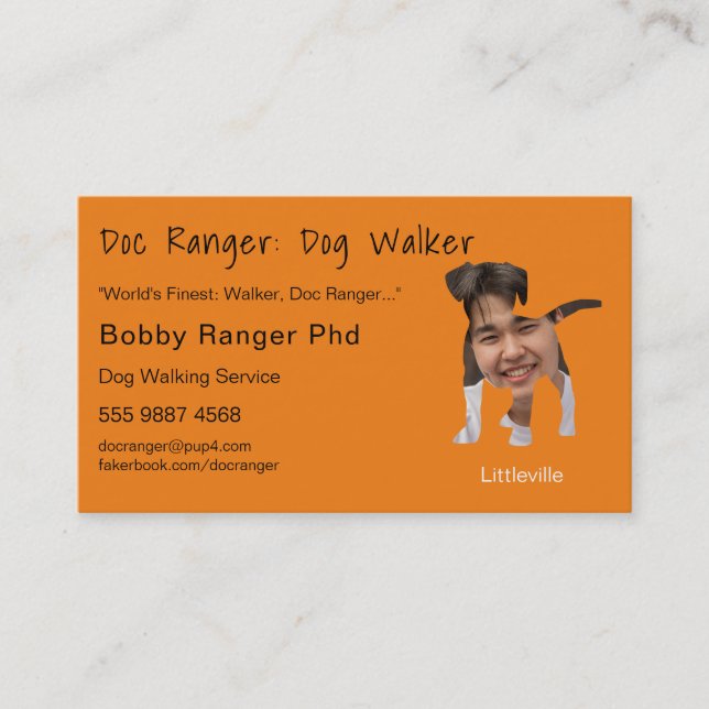 Dog Trainer Walker Photo Advertising Great  Business Card (Front)