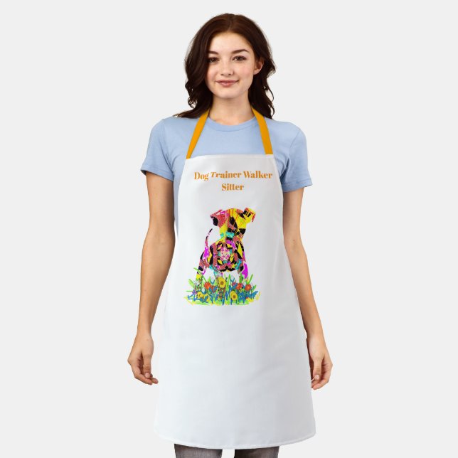 Dog Trainer Walker Sitter Fun Apron (Worn)