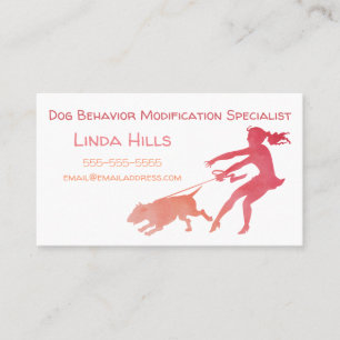 Dog Trainer Watercolor Dog Behaviour Modification Business Card