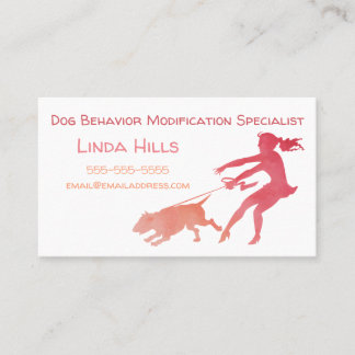 Dog Trainer Watercolor Dog Behaviour Modification Business Card