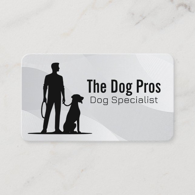 Dog Trainer with His Pet Business Card (Front)