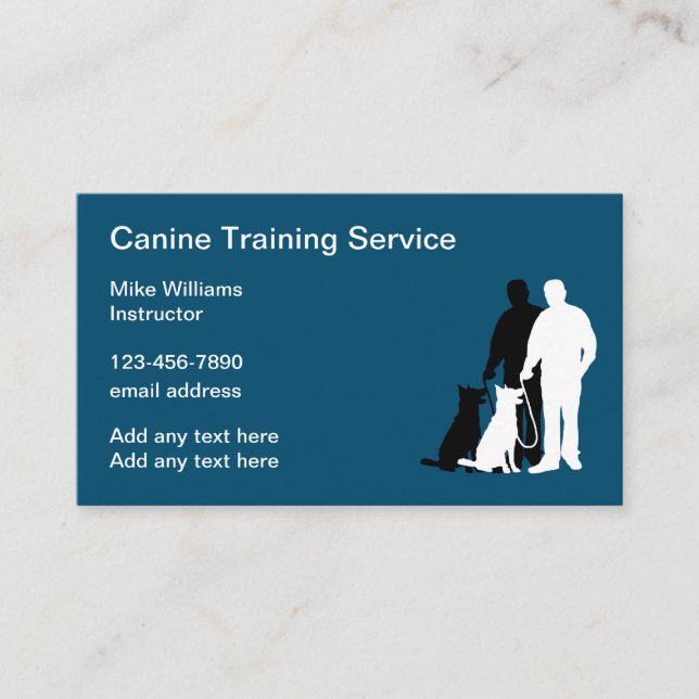 Dog Training Canine Training Class Business Card (Front)