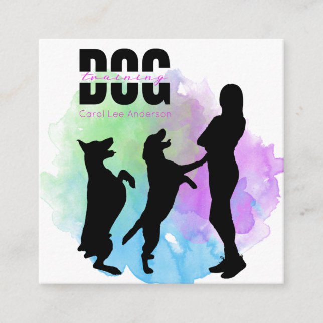 Dog training / Dog Trainer Square Business Card (Front)