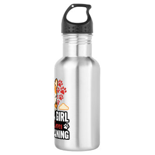 Dog Training Girl Corgi Vintage Vector Shirt Desig 532 Ml Water Bottle