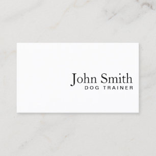 Dog Training Minimalist Plain White Business Card