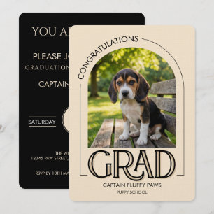 Dog Training School Pet Photo Champagne Graduation Announcement