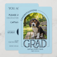 Dog Training School Pet Photo Navy Blue Graduation