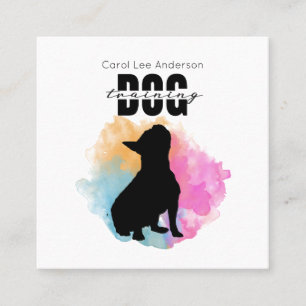 Dog training square business card