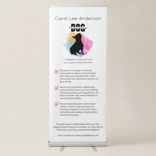 Dog training Vertical Retractable Banner (Front)