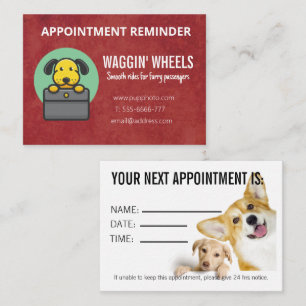 Dog Transport Business Custom Appointment Card