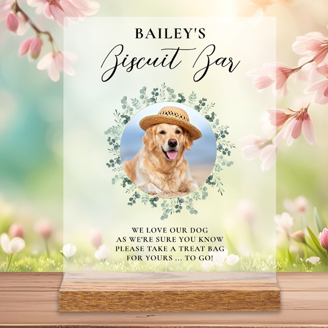 Dog Treat Wedding Favour Pet Photo Biscuit Bar Acrylic Sign (Creator Uploaded)