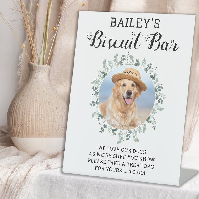 Dog Treat Wedding Favour Pet Photo Biscuit Bar Pedestal Sign (Creator Uploaded)